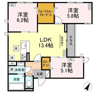 セレスティア荻窪【1階】の間取り