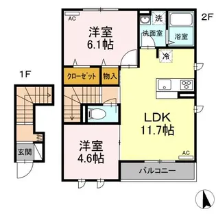 レセア花小金井【2階】の間取り
