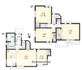 東京都国立市泉3丁目【一戸建】の間取り