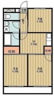 東京都東大和市清水3丁目【マンション】の間取り