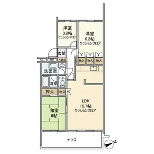 聖蹟桜ヶ丘ガーデンホーム【3階】の間取り
