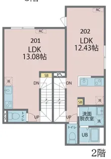 カインドネス小川西町【201号室号室】の間取り