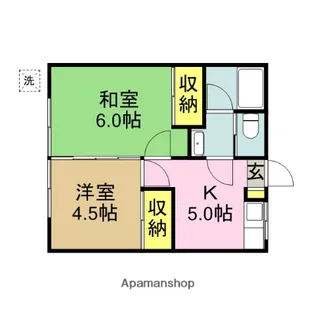 矢ケ崎ハイツ【1階】の間取り