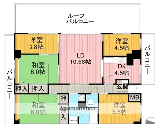 ラフォーレ田無【6階】の間取り