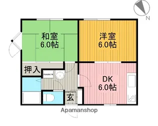 ランドオーエノ【201号室】の間取り