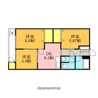 上水ハイツ【2階】の間取り
