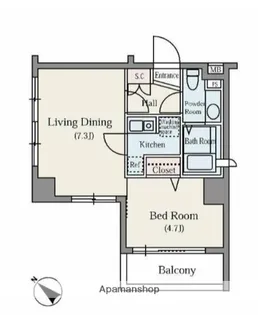 東池袋デュープレックス リズ【2階】の間取り