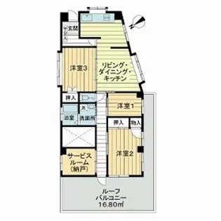 大日野ハイツ【3階】の間取り