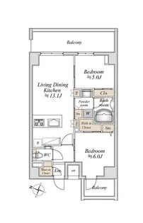 板橋本町ステーションレジデンス【13階】の間取り