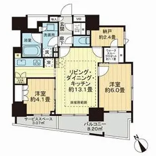 ザ・パークハウス小石川春日【10階】の間取り