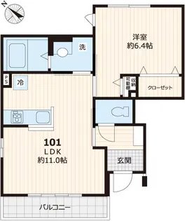 ビューノ文京千石【101号室号室】の間取り