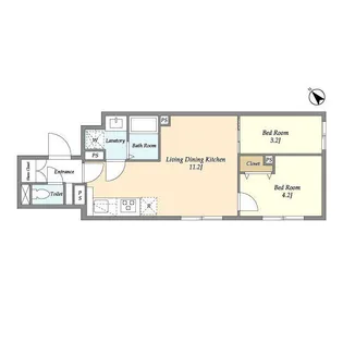 ウェルスクエア駒込【2階】の間取り