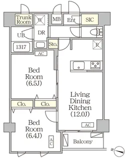 ORSUS志村坂上【5階】の間取り