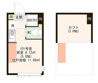 東京都板橋区中台1丁目【アパート】の間取り