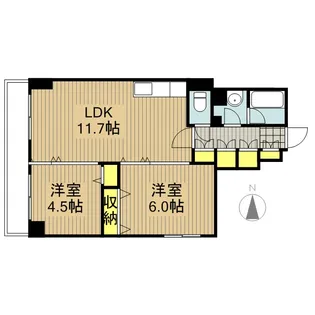 アーバンシティ音羽【2階】の間取り