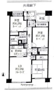 高井戸パークハウスN棟【6階】の間取り
