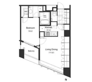 パークキューブ目黒タワー【4階】の間取り