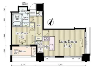 富ヶ谷スプリングス【8階】の間取り