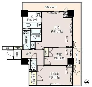 パーク・アヴェニュー神南【4階】の間取り