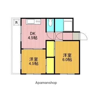 京西マンションビル【2階】の間取り