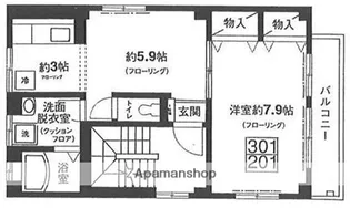アデッソ学芸大【2階】の間取り