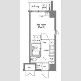 プラウドフラット早稲田【7階】の間取り