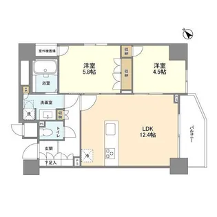 LASANTE五反田【14階】の間取り
