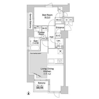 コンフォリア赤坂【5階】の間取り