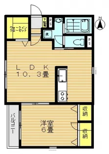 リラ北馬込【201号室号室】の間取り