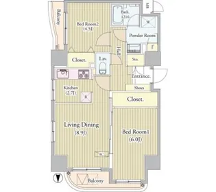 センテニアルタワー【6階】の間取り