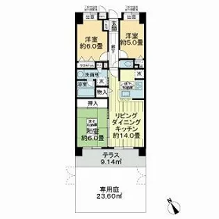 LM門前仲町古石場パークサイド【1階】の間取り