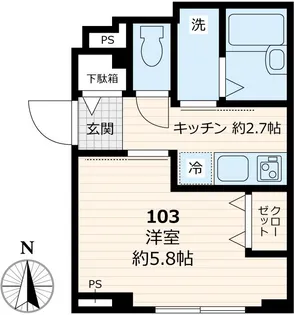 フィールド・エス・牡丹【103号室号室】の間取り