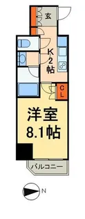 パークハビオ上野3丁目【8階】の間取り