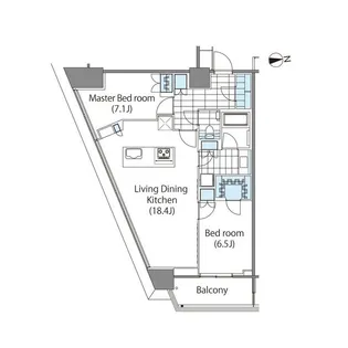 コンフォリア新宿イーストサイドタワー【11階】の間取り