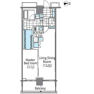 コンフォリア新宿イーストサイドタワー【15階】の間取り