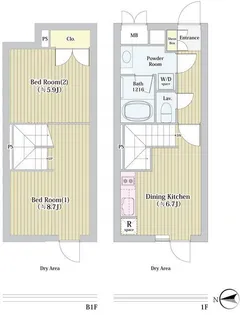 ラペルラ世田谷赤堤【1階】の間取り