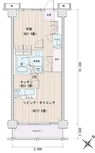 エスティメゾン豊洲レジデンスE【6階】の間取り