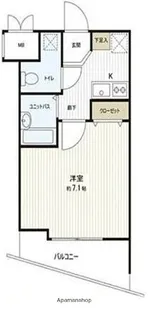 エスコートノヴェル代々木公園【3階】の間取り