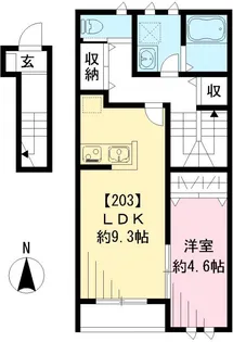 クラフトフォレスト【203号室号室】の間取り