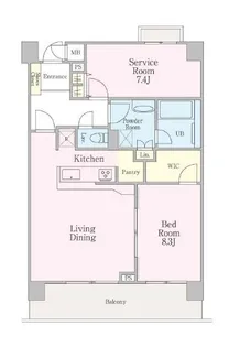 グラマシー恵比寿【408号室号室】の間取り