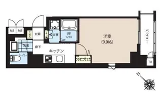 グランカーサ日本橋浜町【0701号室】の間取り