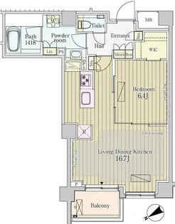 パークアクシスプレミア表参道【1階】の間取り