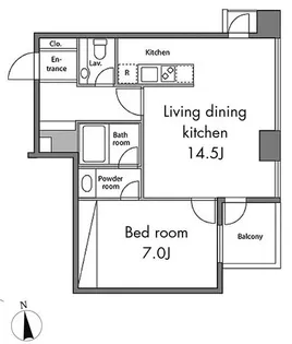 レジディアタワー麻布十番【13階】の間取り