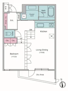 NTPRレジデンス下馬【1階】の間取り