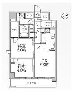 レジディア新御徒町Ⅱ【12階】の間取り