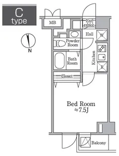 レジディア西小山【2階】の間取り