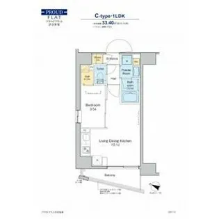 プラウドフラット渋谷笹塚【2階】の間取り