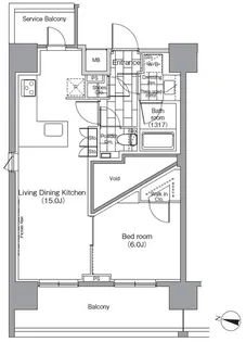 パークハビオ恵比寿【13階】の間取り