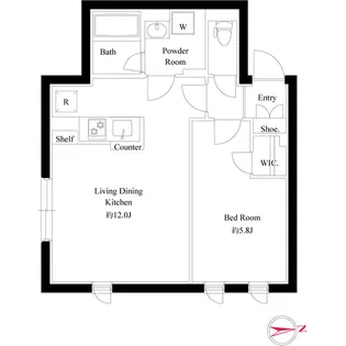 グローリオシェルト神宮前【4階】の間取り