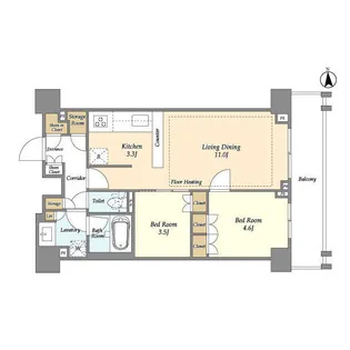 オアーゼ新宿市谷薬王寺【4階】の間取り